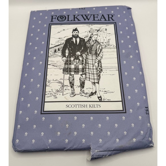 Folkwear Other - Folkwear #152 Scottish Kilts Sewing Pattern Men's or Women's Size 36-48 Uncut
